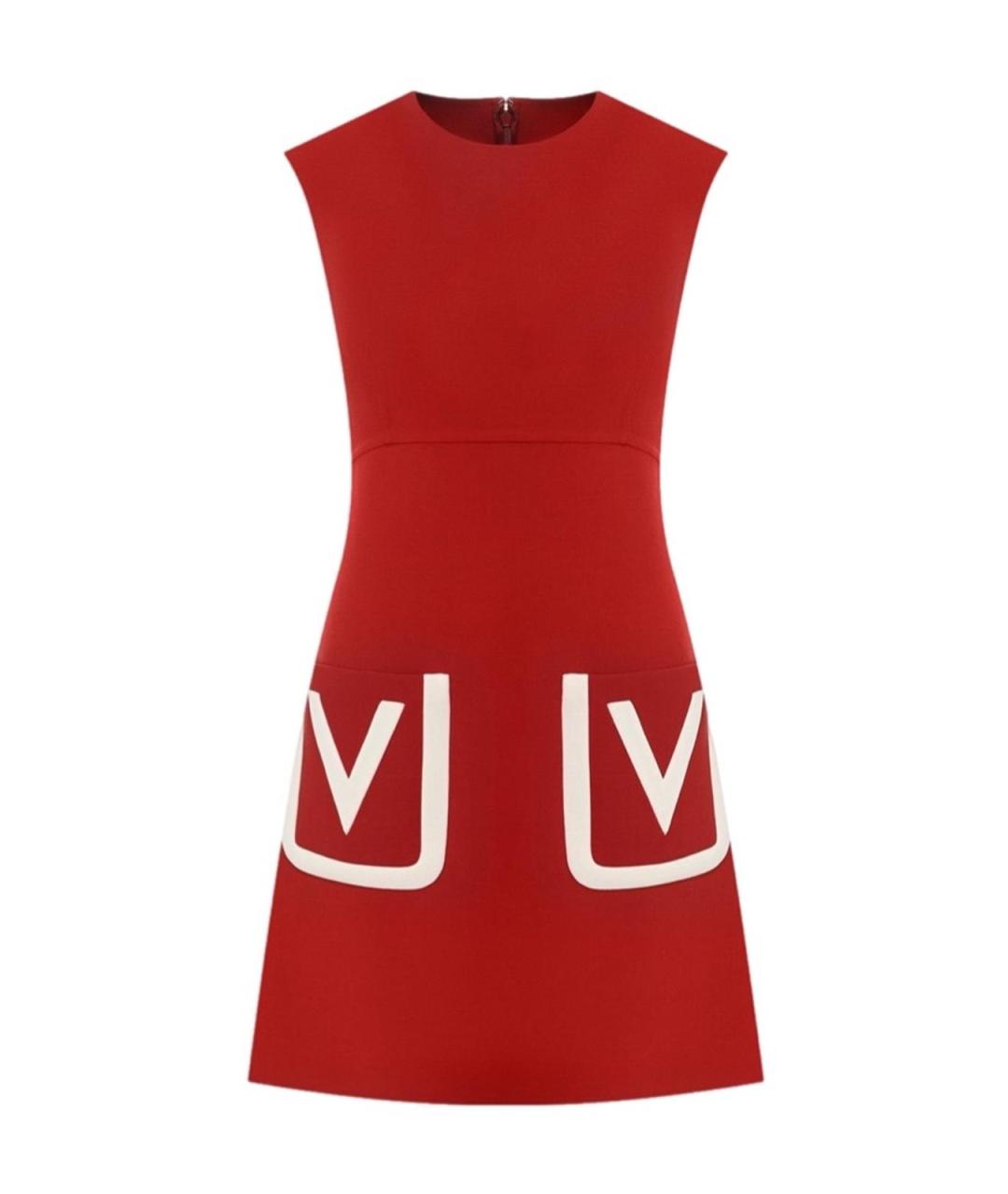 VALENTINO Красное шерстяное повседневное платье, фото 1