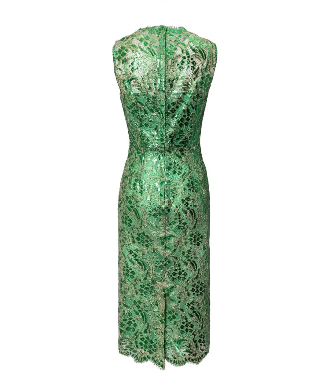 DOLCE&GABBANA Зеленые кружевное вечернее платье, фото 3