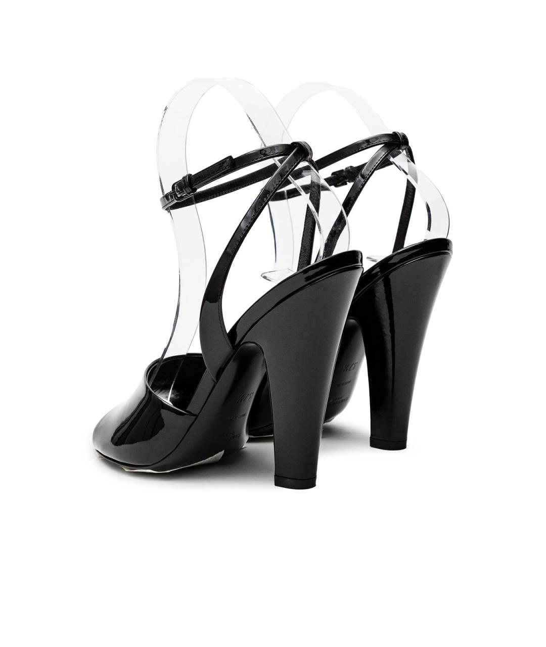 SAINT LAURENT Черные босоножки из лакированной кожи, фото 5