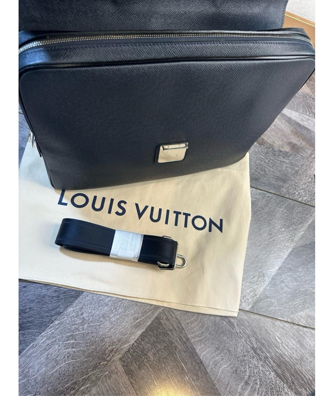 LOUIS VUITTON Черная кожаная сумка на плечо, фото 5