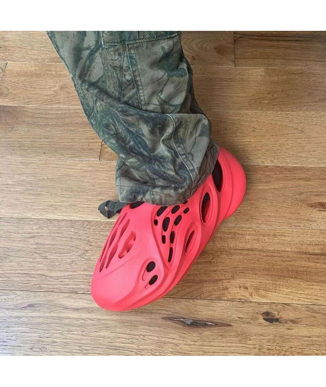 ADIDAS YEEZY Красные резиновые шлепанцы, фото 5