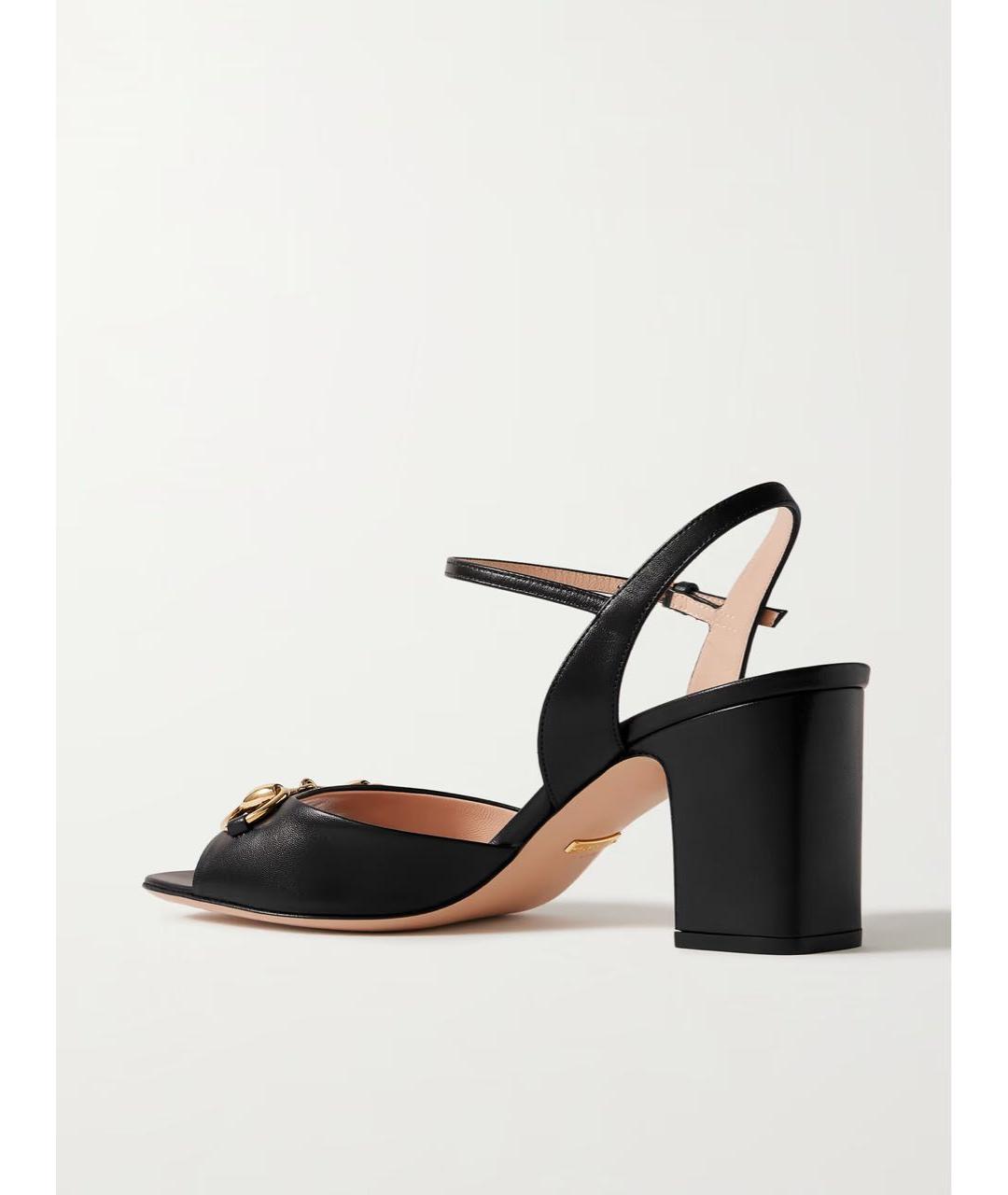 GUCCI Черные кожаные босоножки, фото 3