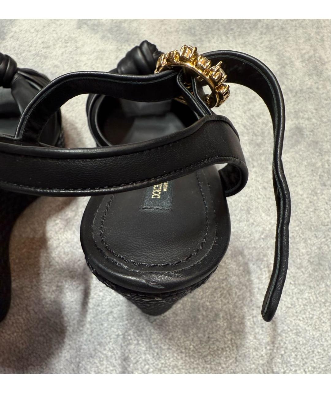 DOLCE&GABBANA Черные кожаные туфли, фото 6