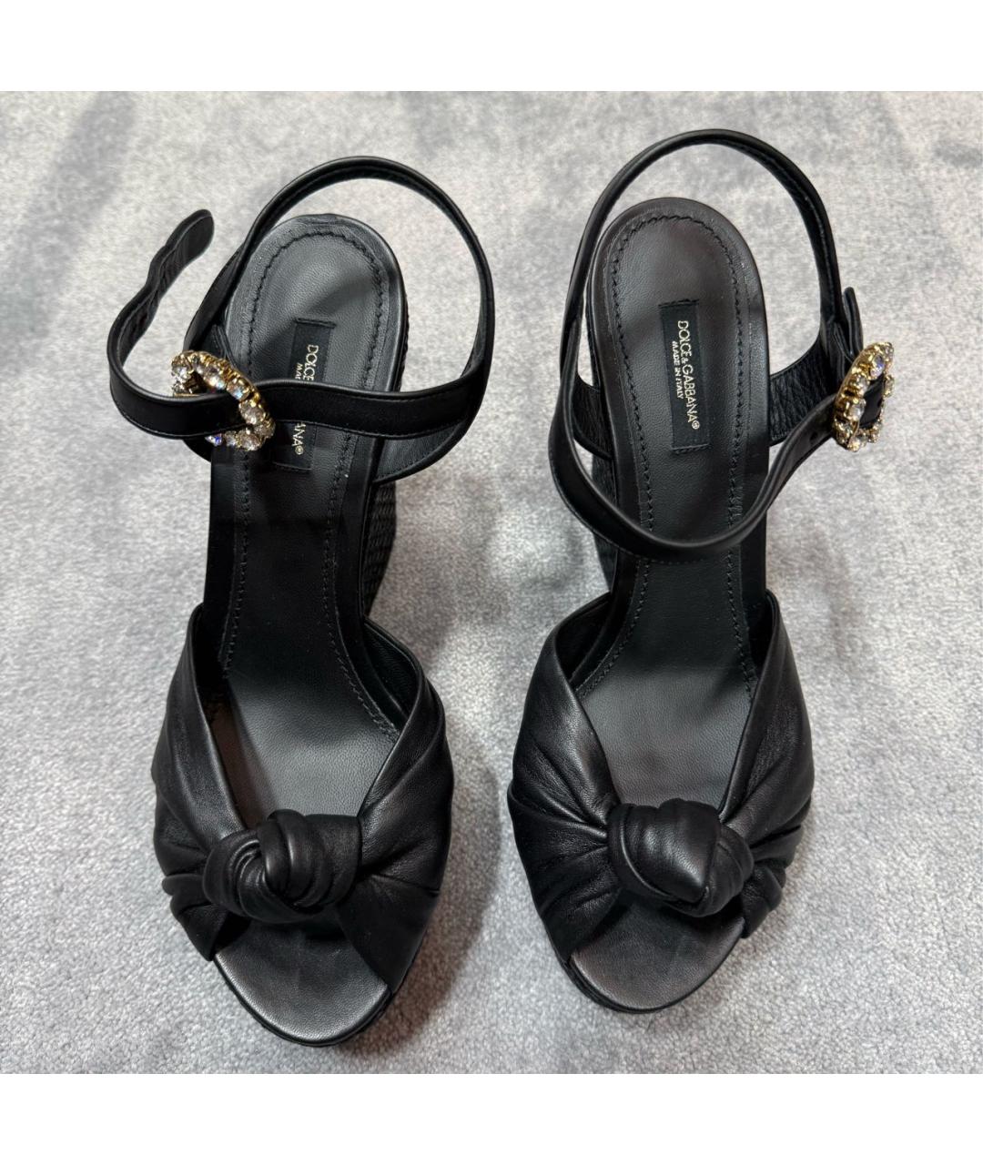 DOLCE&GABBANA Черные кожаные туфли, фото 2