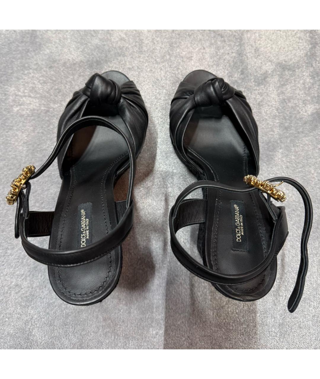 DOLCE&GABBANA Черные кожаные туфли, фото 3