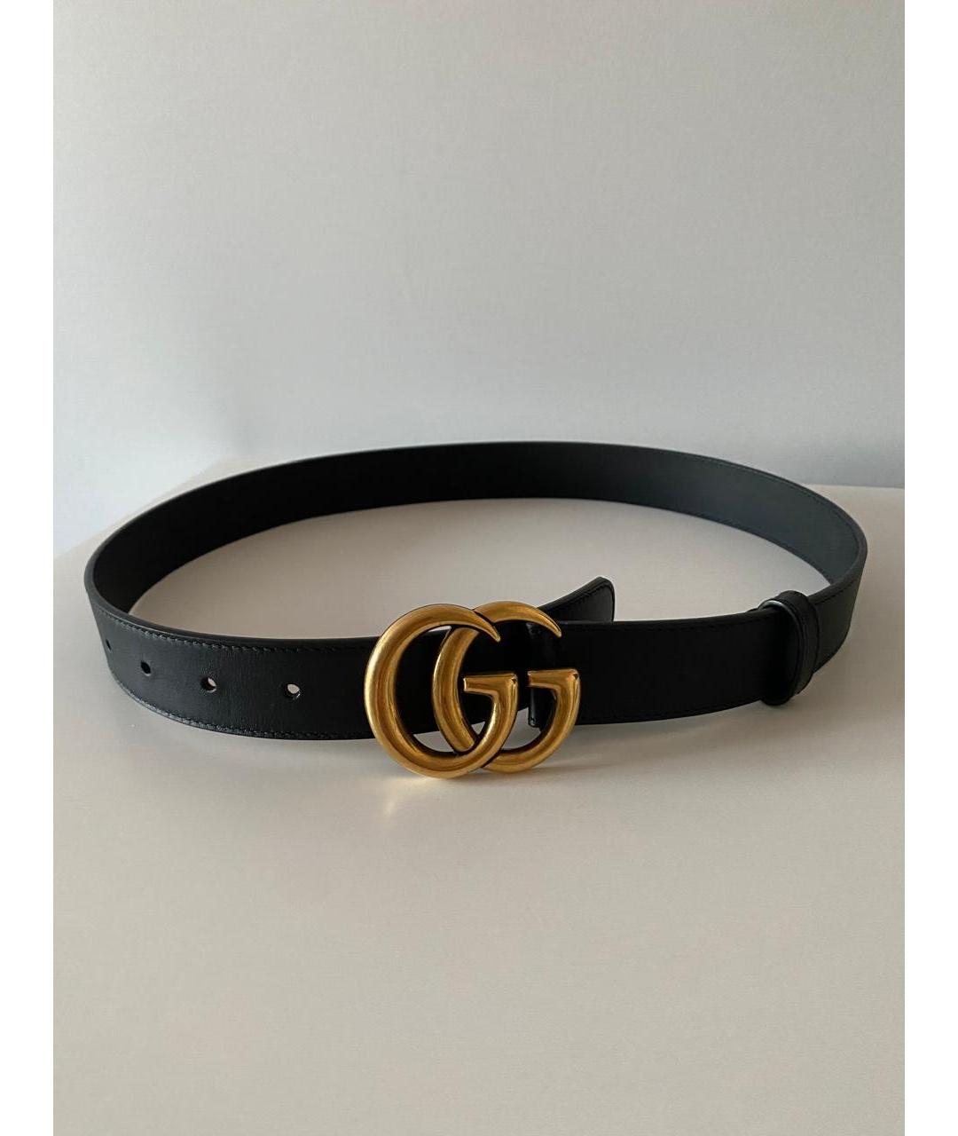 GUCCI Черный кожаный ремень, фото 2