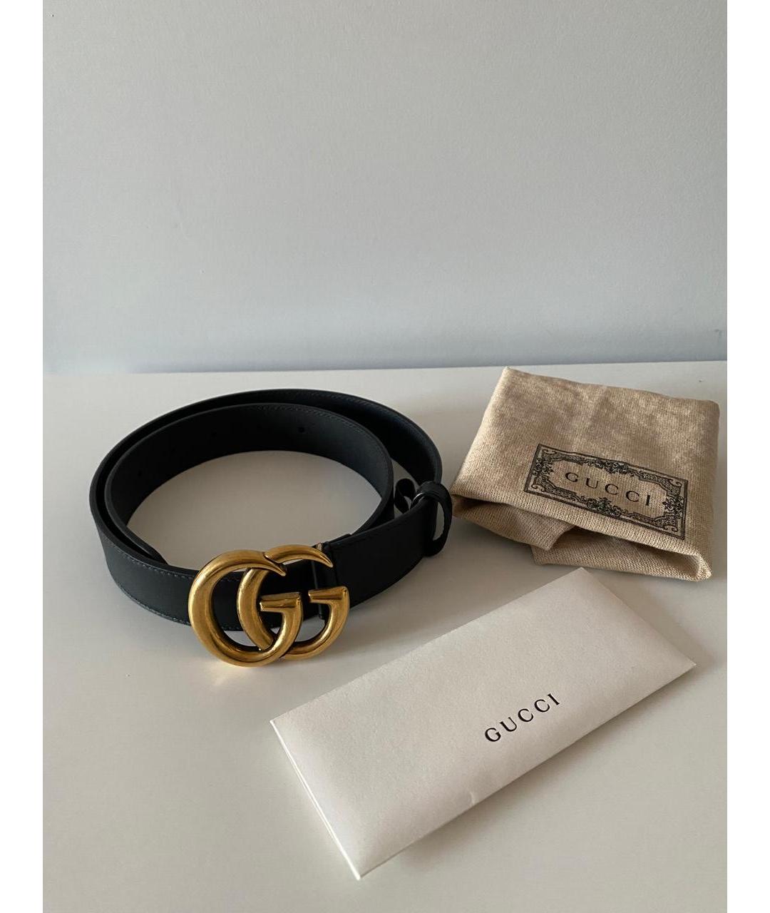 GUCCI Черный кожаный ремень, фото 3