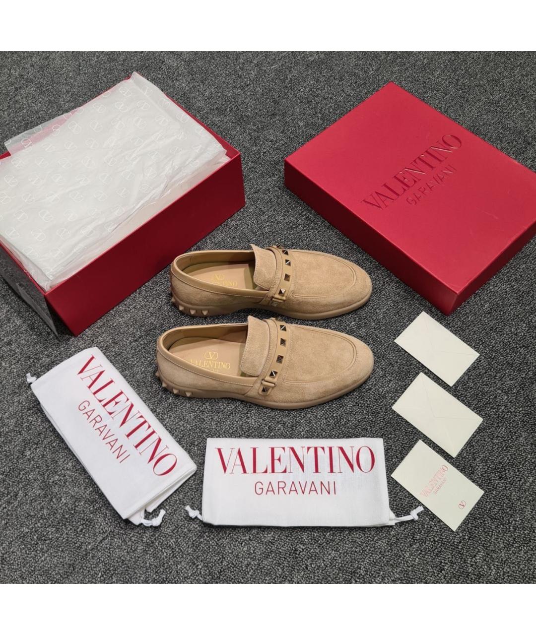 VALENTINO Бежевые замшевые лоферы, фото 2