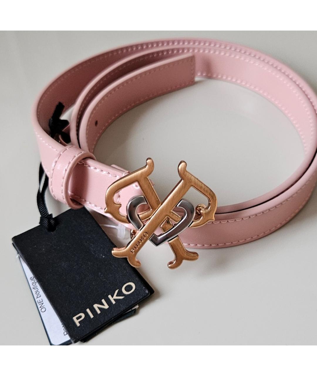 PINKO Розовый кожаный ремень, фото 6
