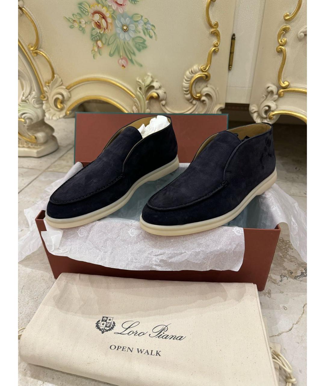 LORO PIANA Черные замшевые лоферы, фото 2