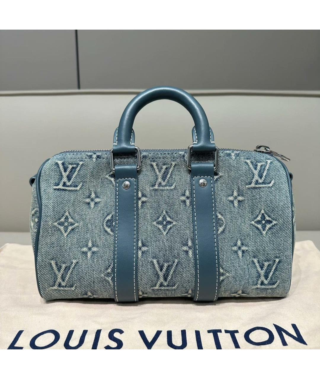 LOUIS VUITTON Голубая сумка тоут, фото 2