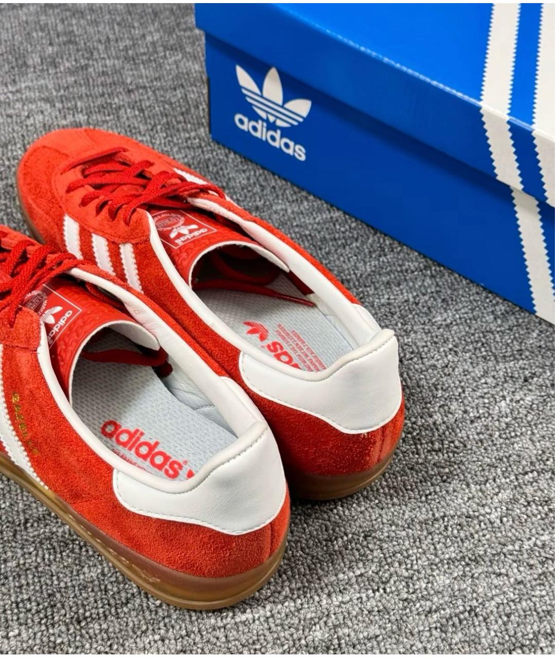 ADIDAS Красные замшевые кроссовки, фото 5