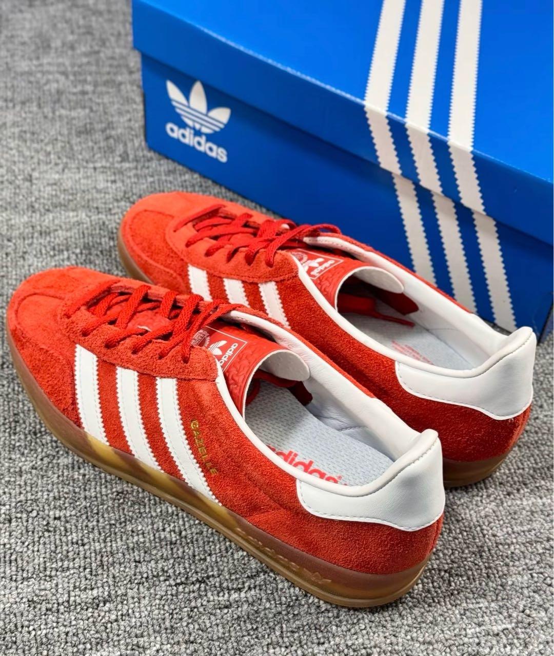 ADIDAS Красные замшевые кроссовки, фото 2