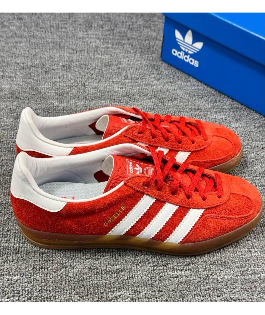 ADIDAS Красные замшевые кроссовки, фото 6