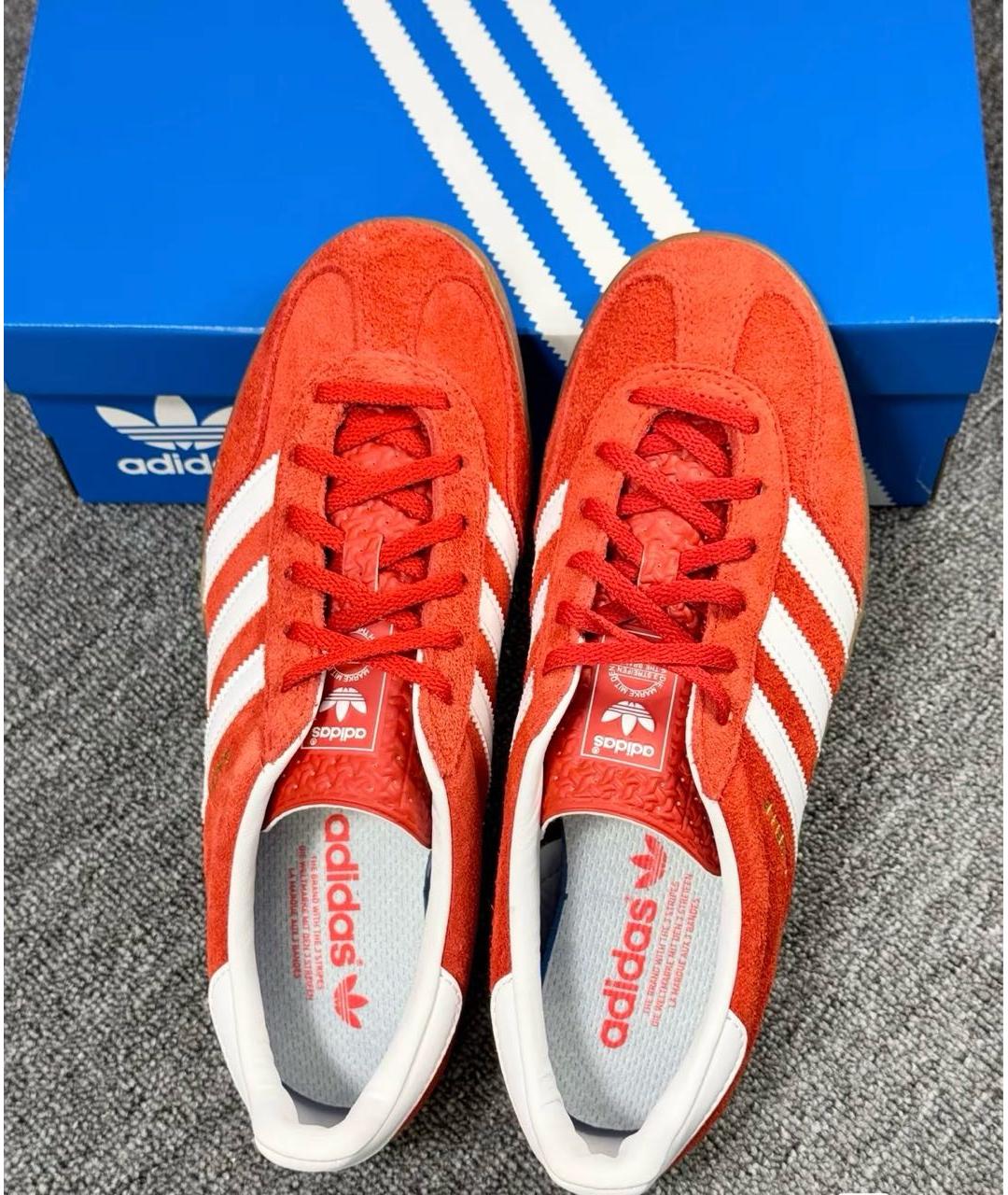 ADIDAS Красные замшевые кроссовки, фото 4