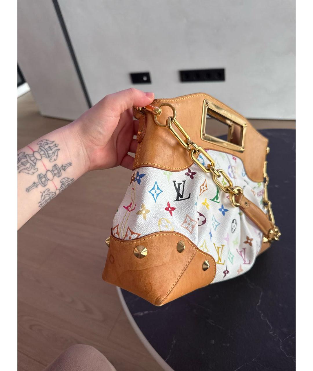 LOUIS VUITTON Белая сумка с короткими ручками, фото 6