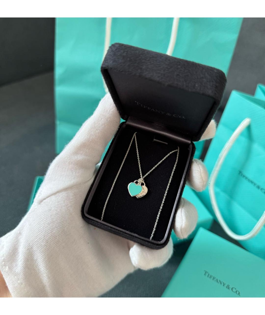 TIFFANY&CO Бирюзовая серебряная подвеска, фото 2
