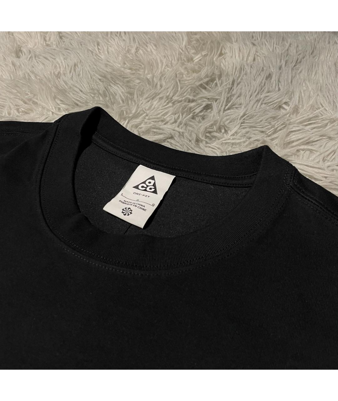 NIKE Черная хлопковая футболка, фото 4