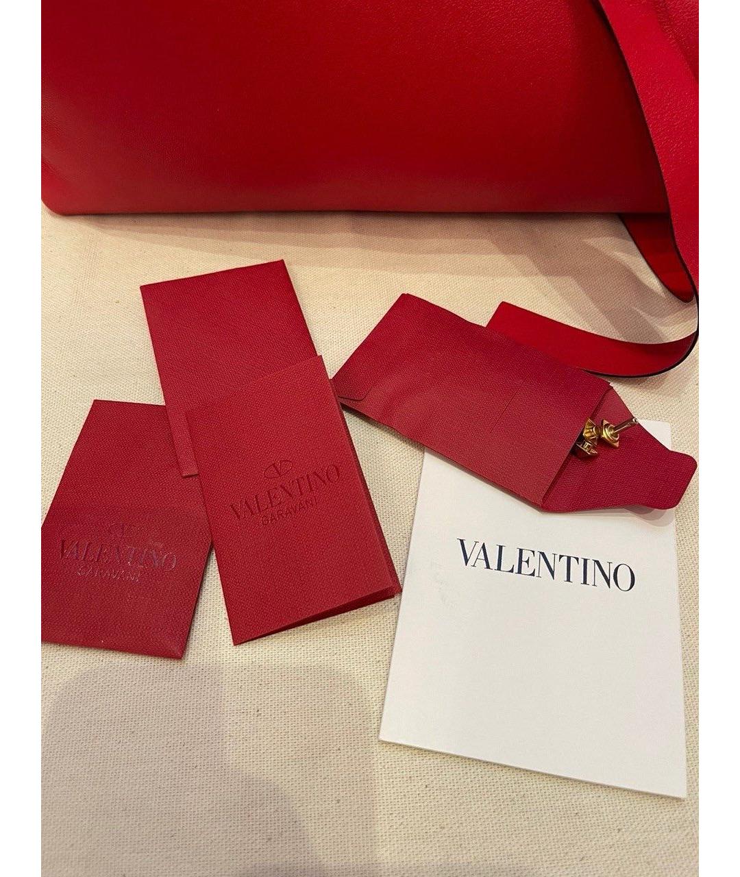 VALENTINO Красная кожаная сумка тоут, фото 8