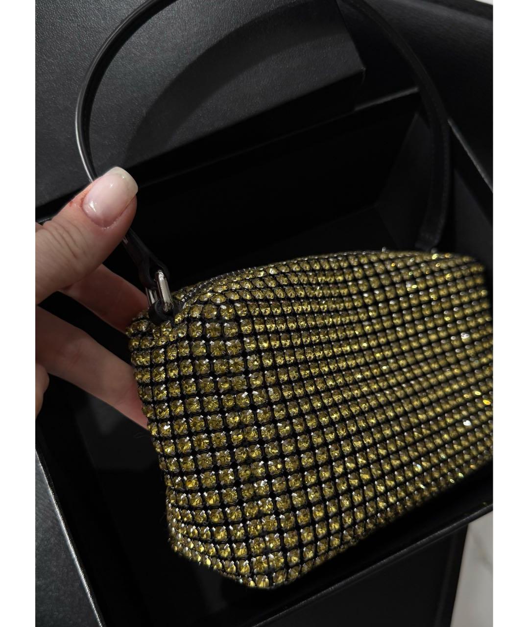ALEXANDER WANG Золотая кожаная сумка с короткими ручками, фото 4