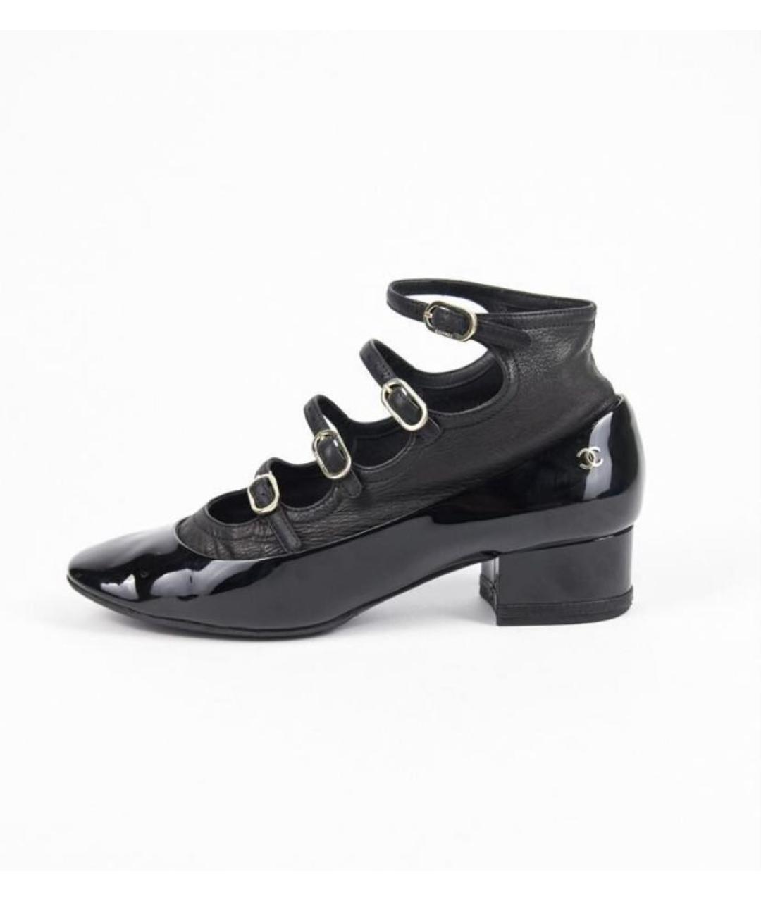 CHANEL Черные туфли из лакированной кожи, фото 7