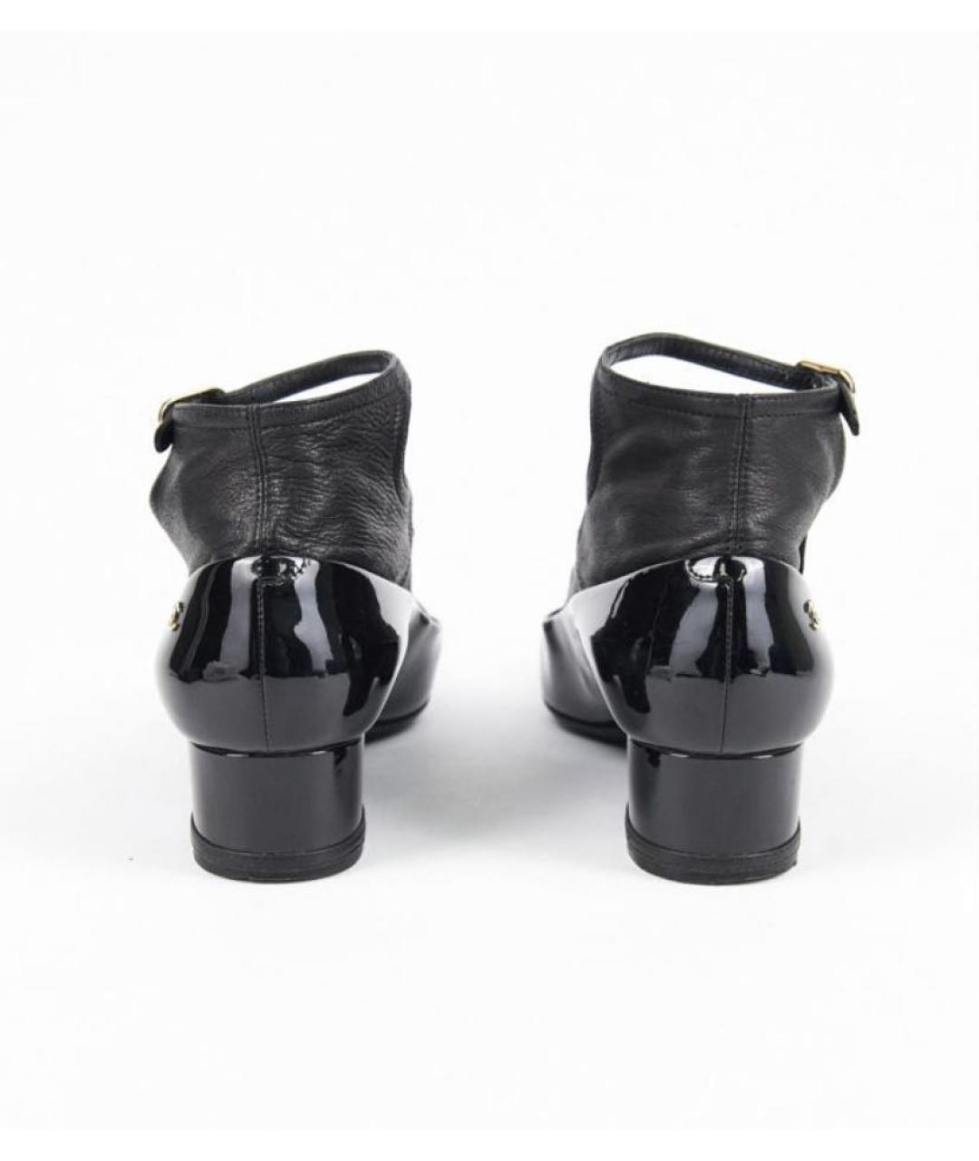 CHANEL Черные туфли из лакированной кожи, фото 4