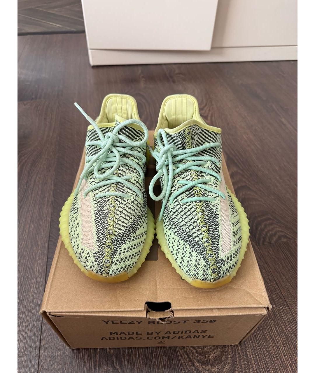 ADIDAS YEEZY Салатовые кеды, фото 2