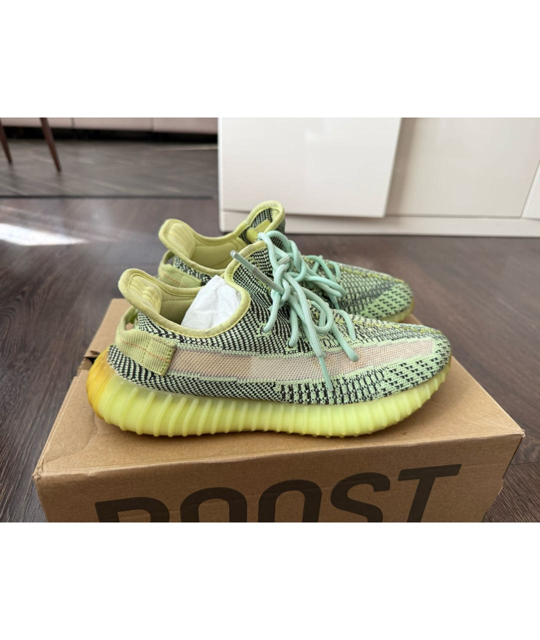 ADIDAS YEEZY Салатовые кеды, фото 3