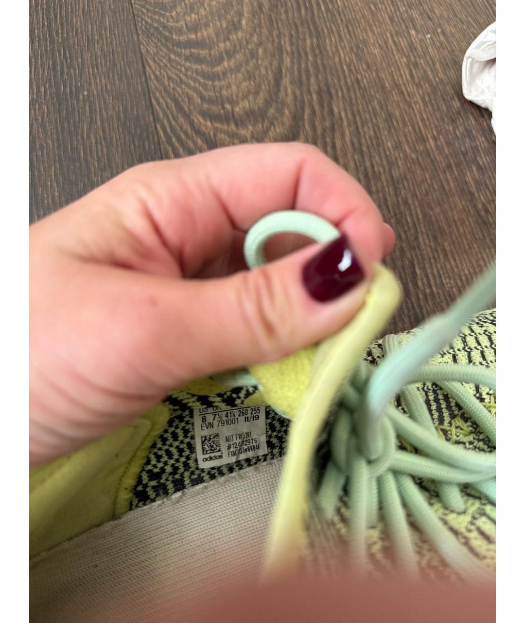 ADIDAS YEEZY Салатовые кеды, фото 5
