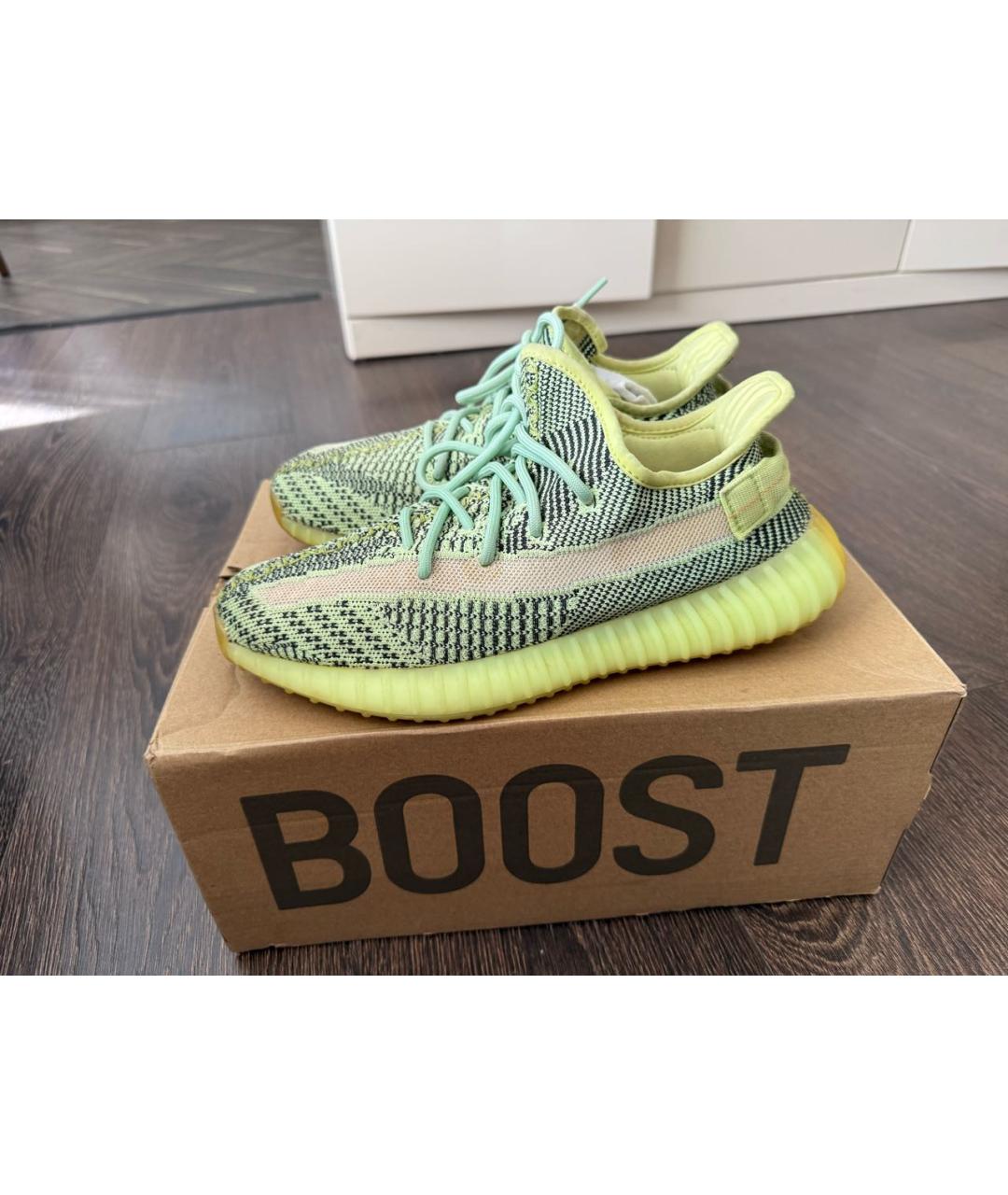 ADIDAS YEEZY Салатовые кеды, фото 6