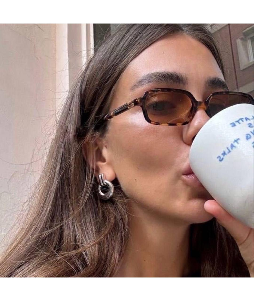 MIU MIU Коричневые пластиковые солнцезащитные очки, фото 5