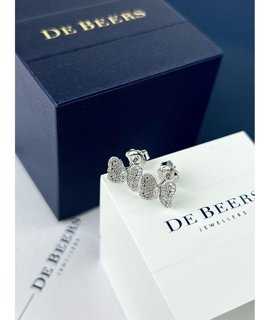 DE BEERS Серебряные серьги из белого золота, фото 3