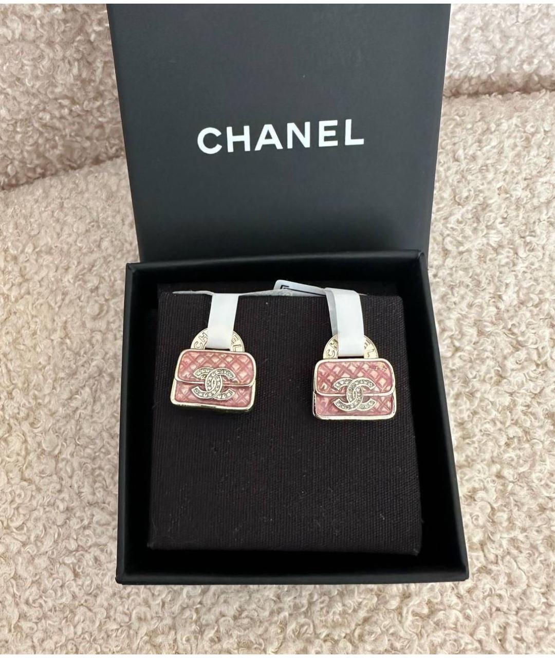 CHANEL Розовые серьги, фото 2