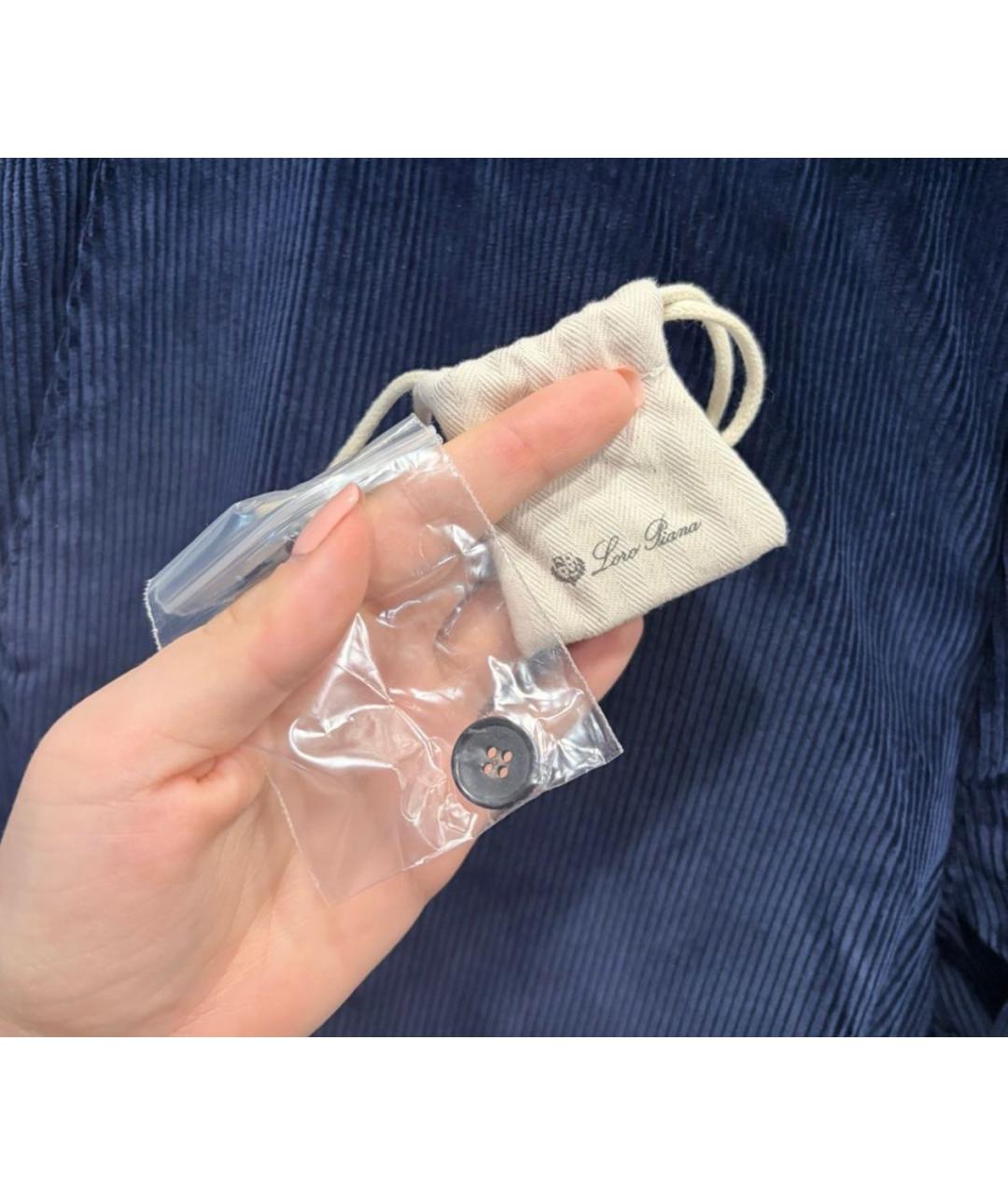 LORO PIANA Темно-синие хлопковые повседневные брюки, фото 7