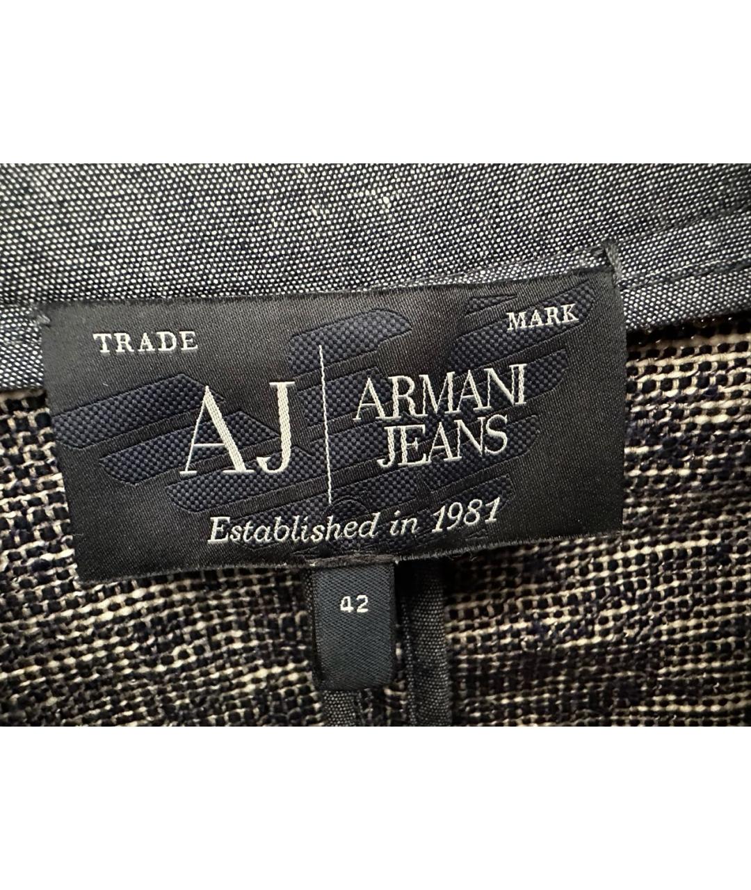 ARMANI JEANS Синий хлопковый жакет/пиджак, фото 3