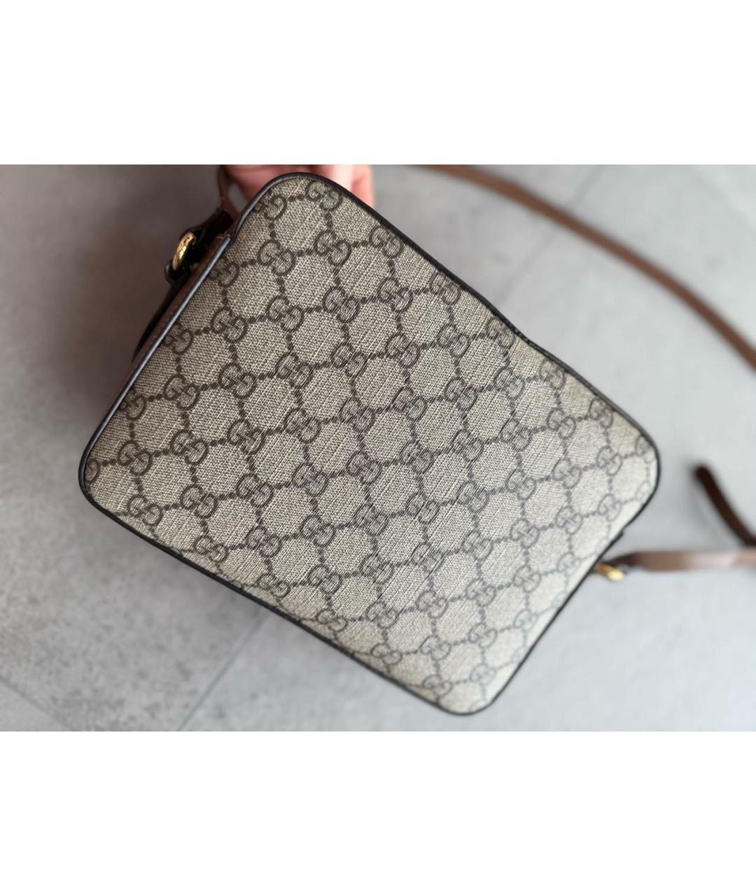 GUCCI Коричневая кожаная сумка через плечо, фото 3