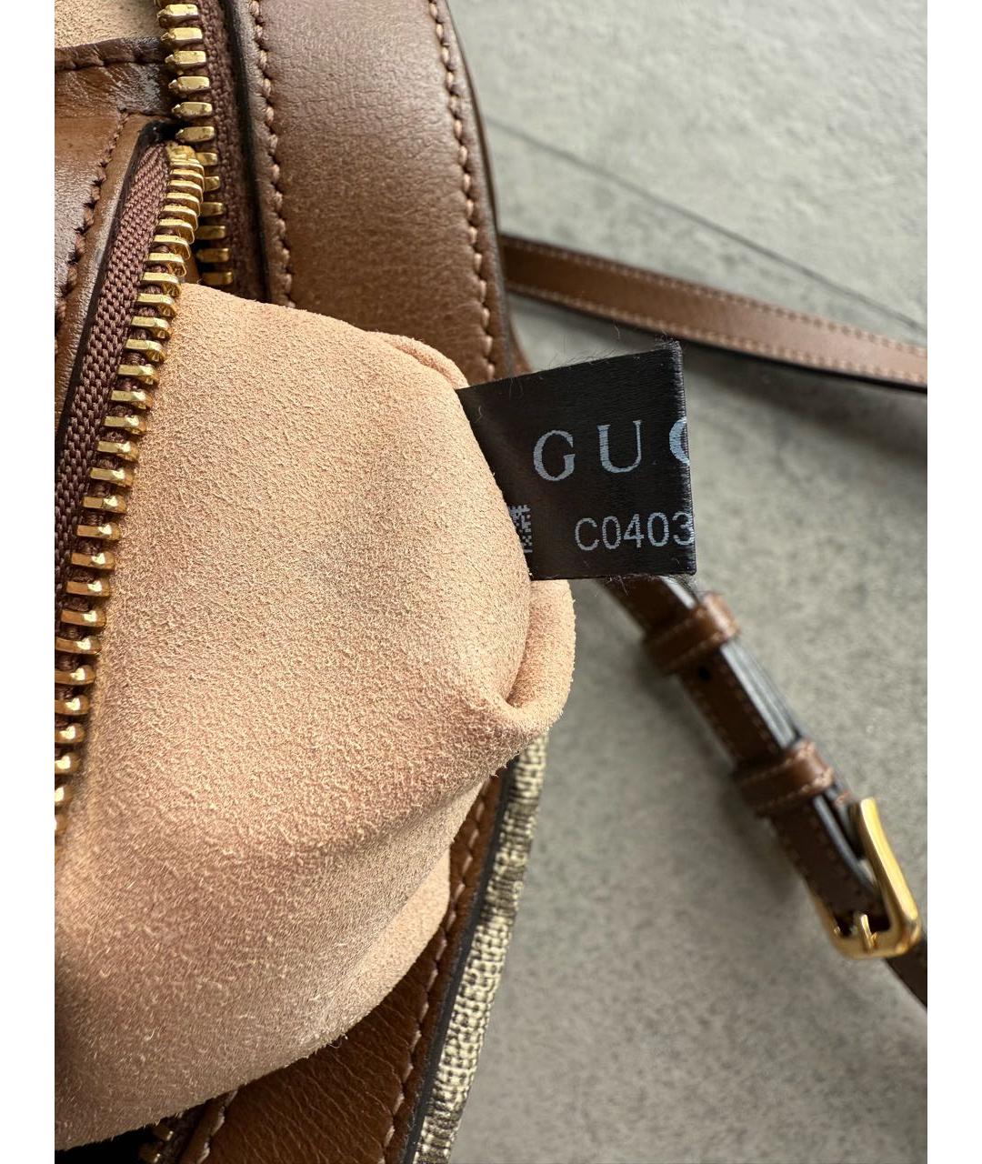 GUCCI Коричневая кожаная сумка через плечо, фото 8