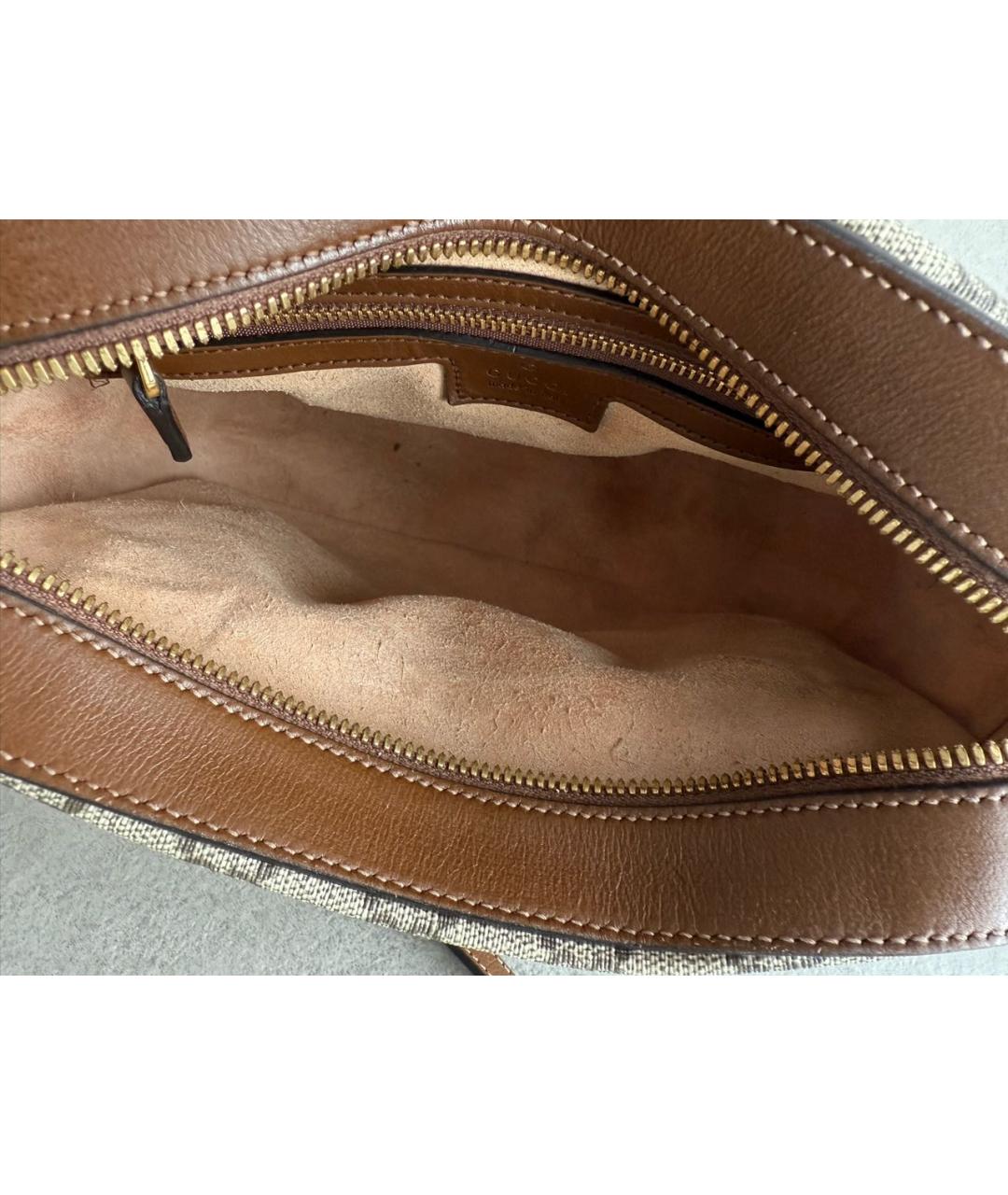 GUCCI Коричневая кожаная сумка через плечо, фото 9
