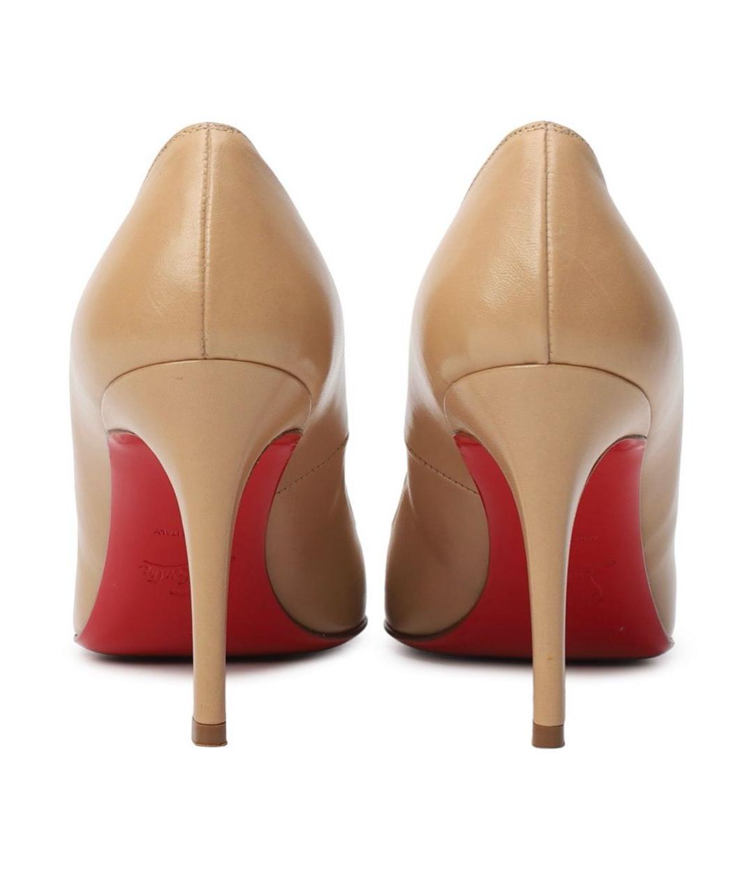CHRISTIAN LOUBOUTIN Бежевые кожаные туфли, фото 4