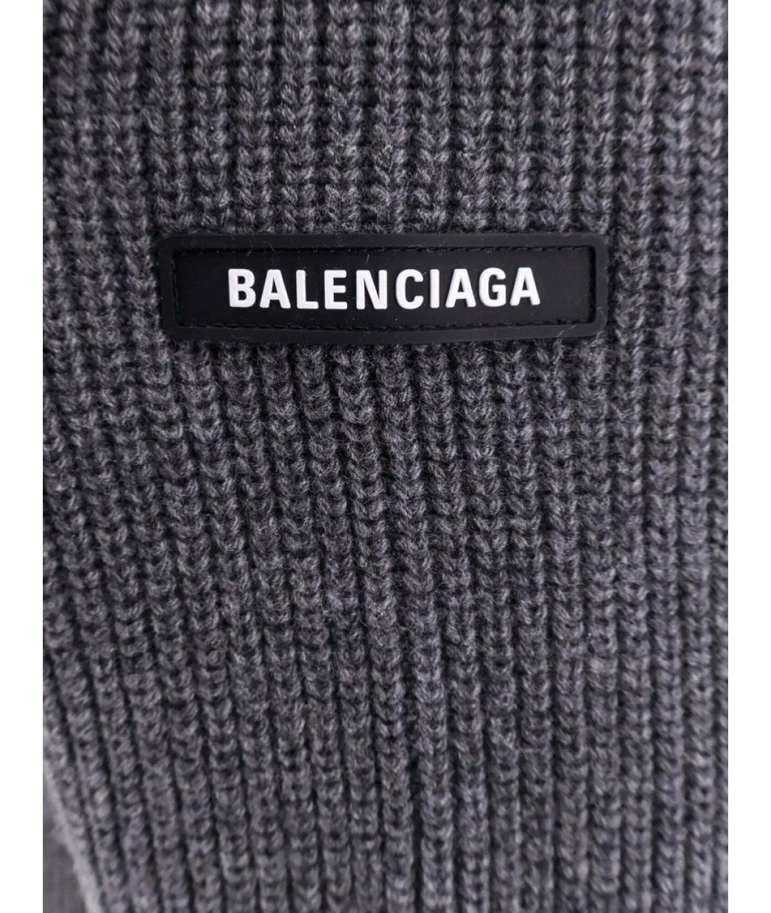 BALENCIAGA Серый шерстяной джемпер / свитер, фото 4