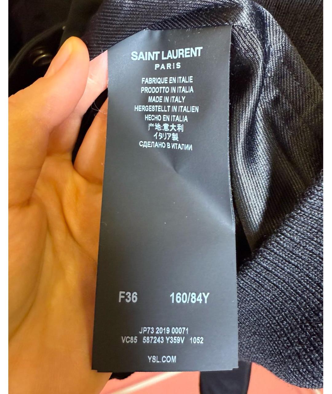 SAINT LAURENT Черная шелковая куртка, фото 5