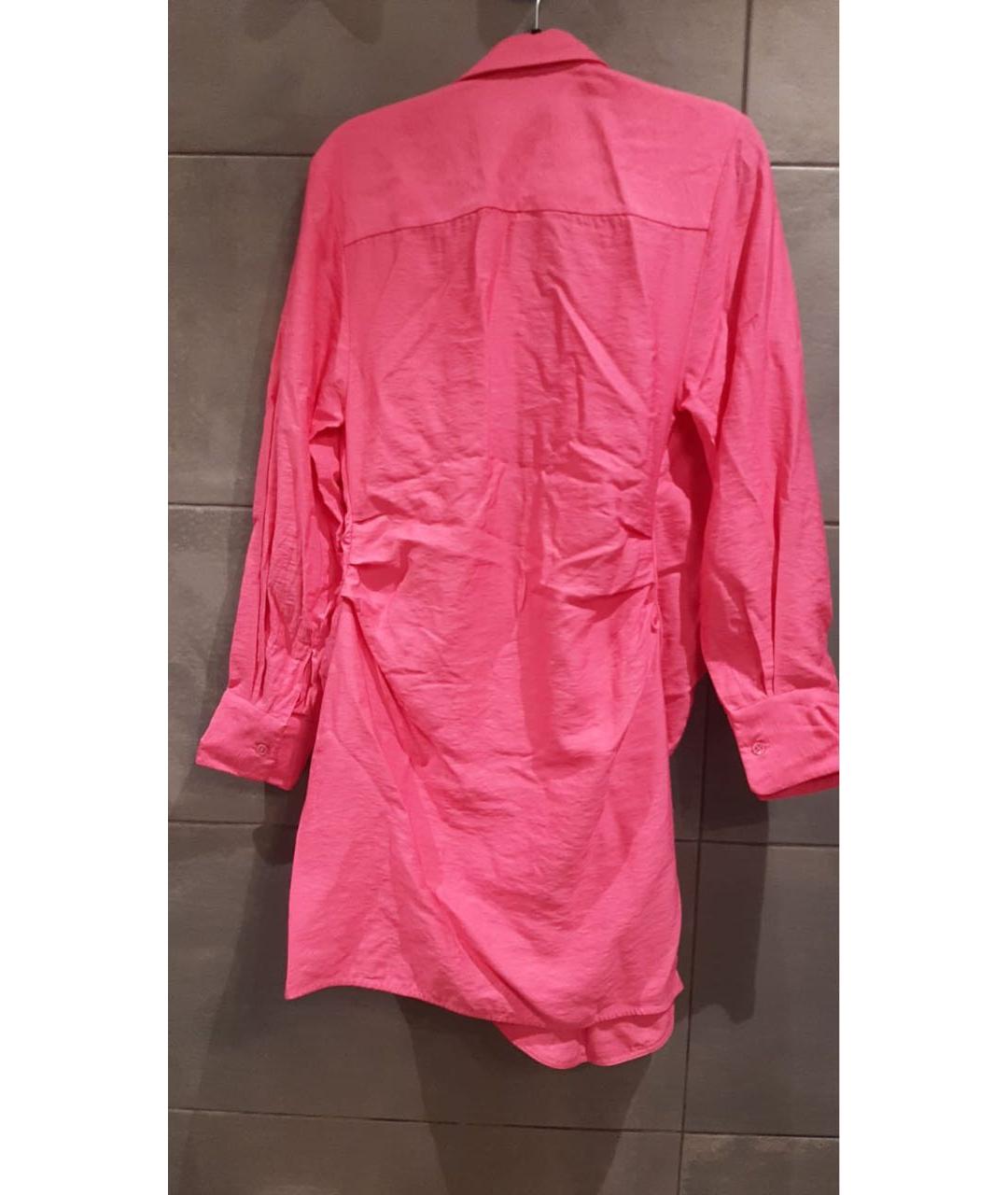 JACQUEMUS Фуксия хлопковое повседневное платье, фото 3