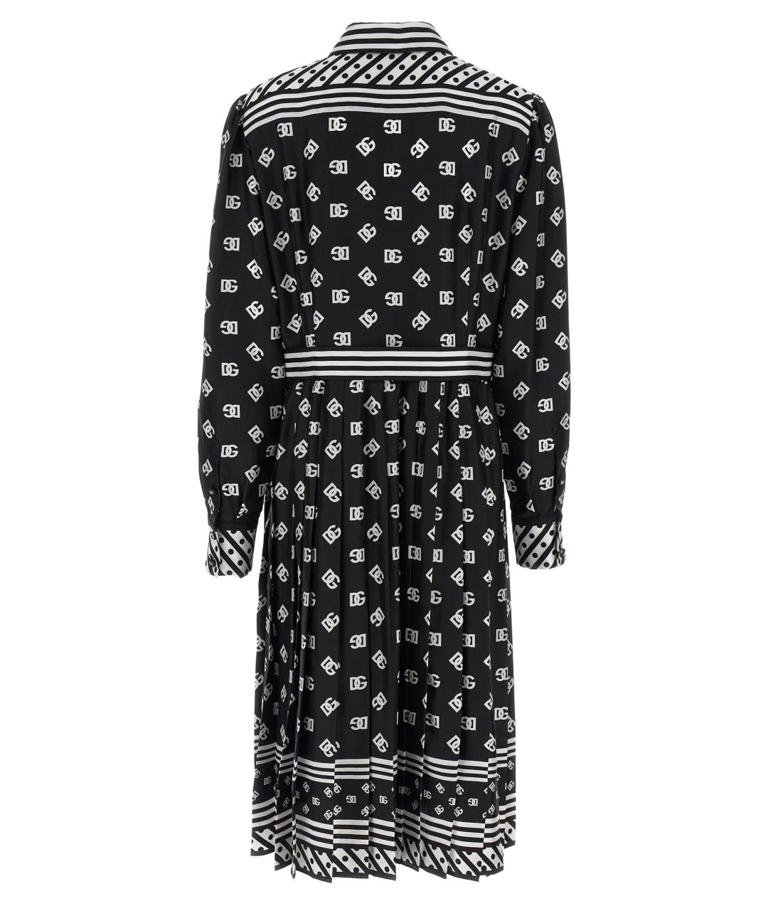 DOLCE&GABBANA Черное шелковое повседневное платье, фото 2