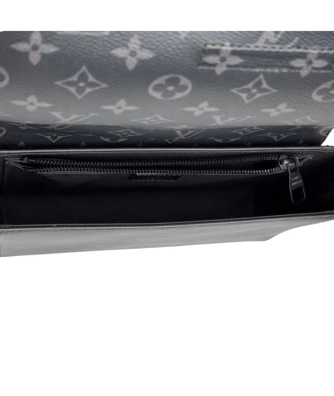 LOUIS VUITTON Черная кожаная сумка на плечо, фото 5