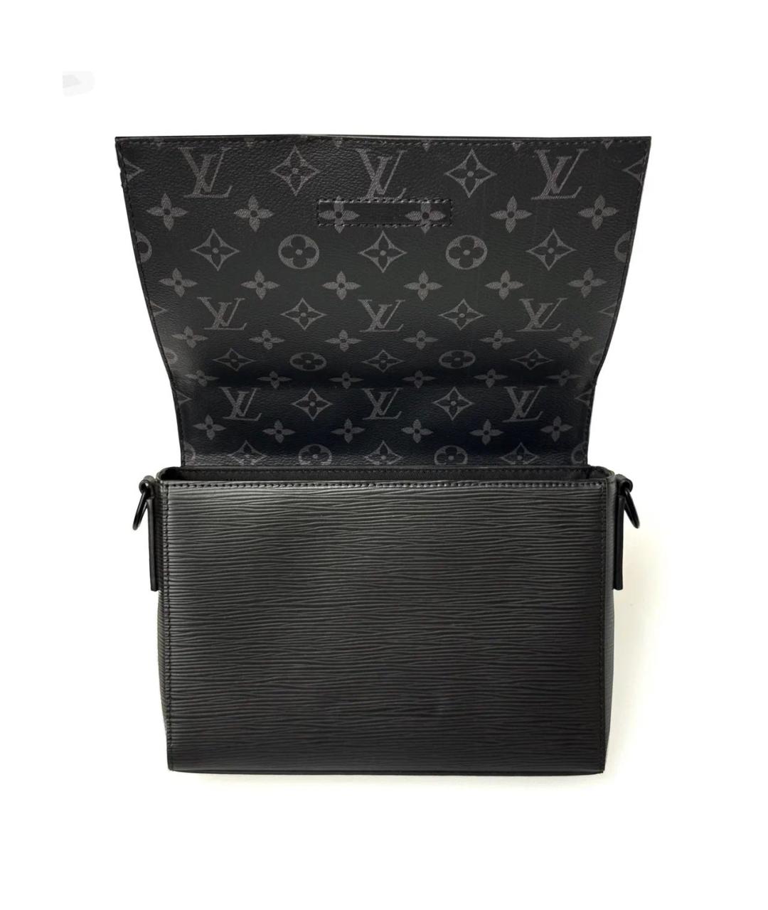 LOUIS VUITTON Черная кожаная сумка на плечо, фото 4
