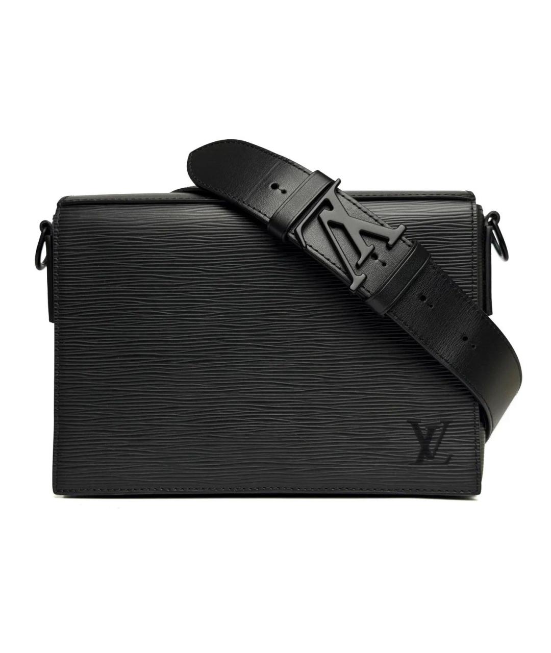 LOUIS VUITTON Черная кожаная сумка на плечо, фото 9