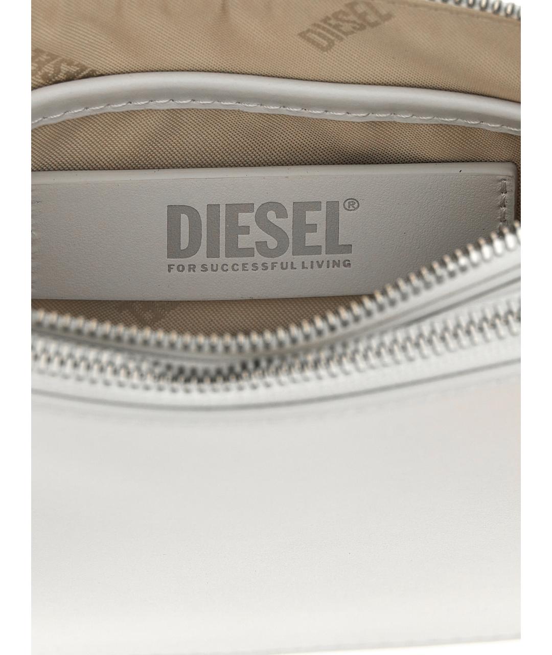 DIESEL Белая кожаная сумка через плечо, фото 4