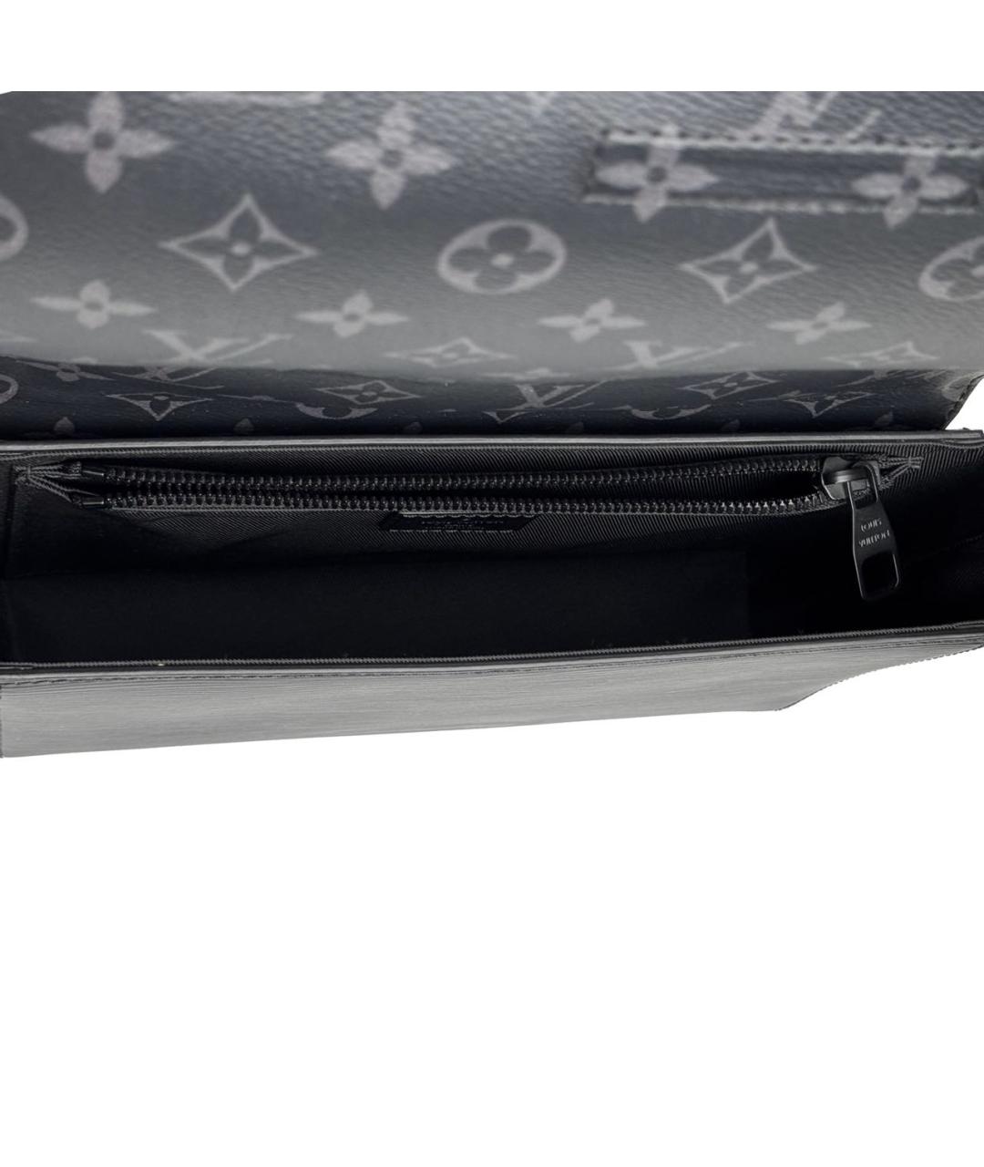 LOUIS VUITTON Черная кожаная сумка на плечо, фото 7