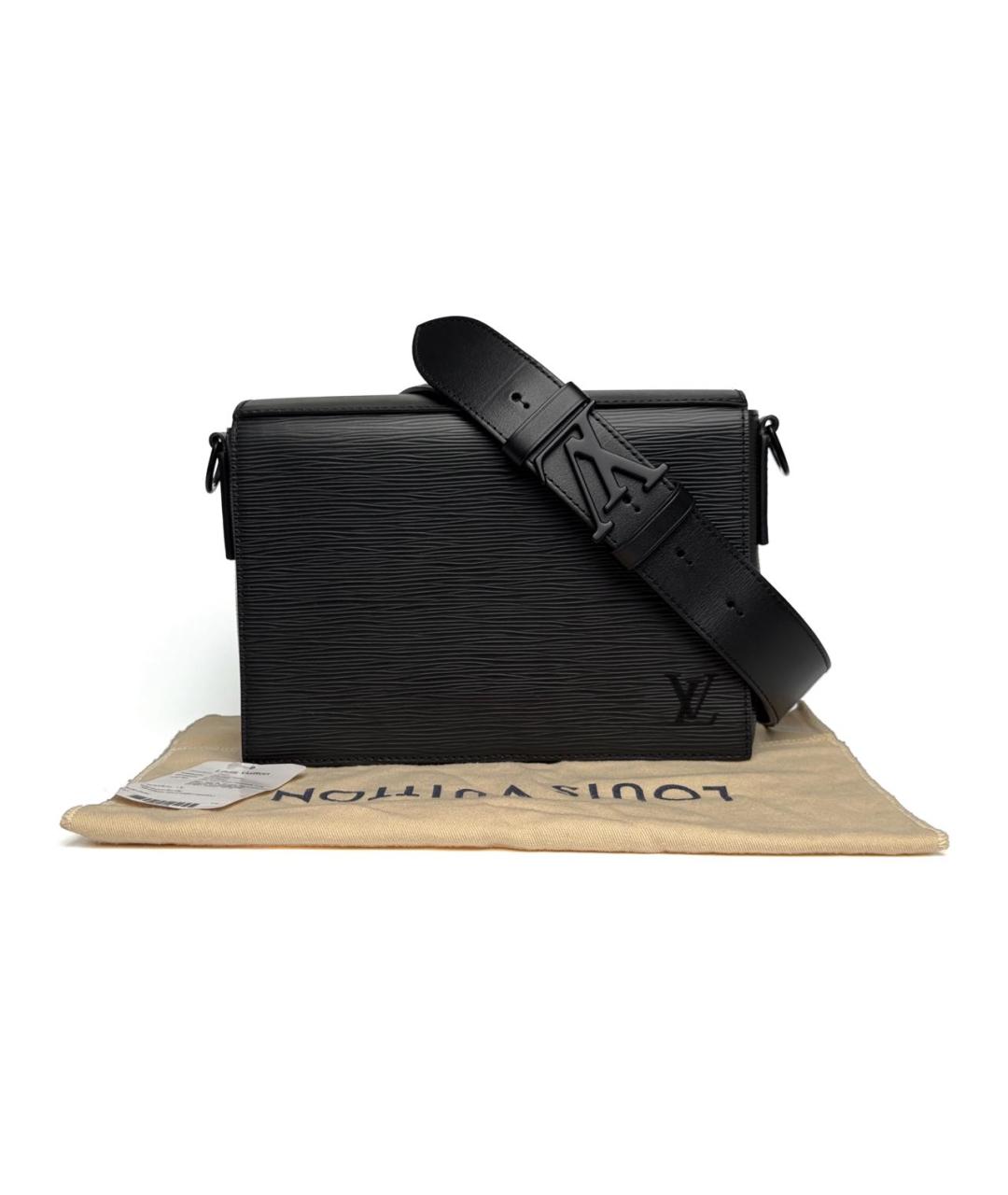 LOUIS VUITTON Черная кожаная сумка на плечо, фото 5