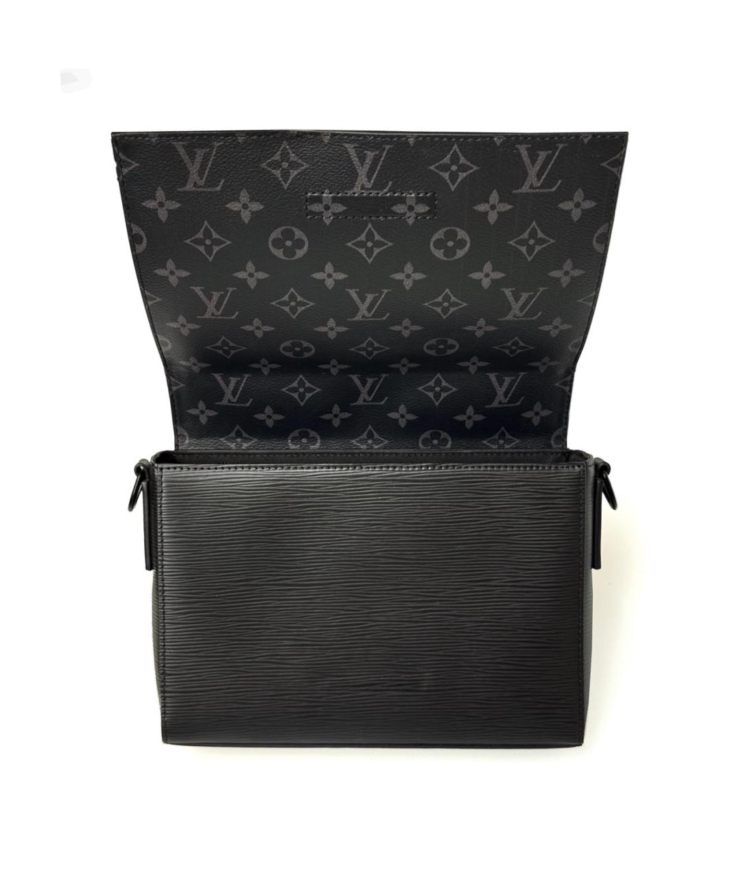 LOUIS VUITTON Черная кожаная сумка на плечо, фото 6